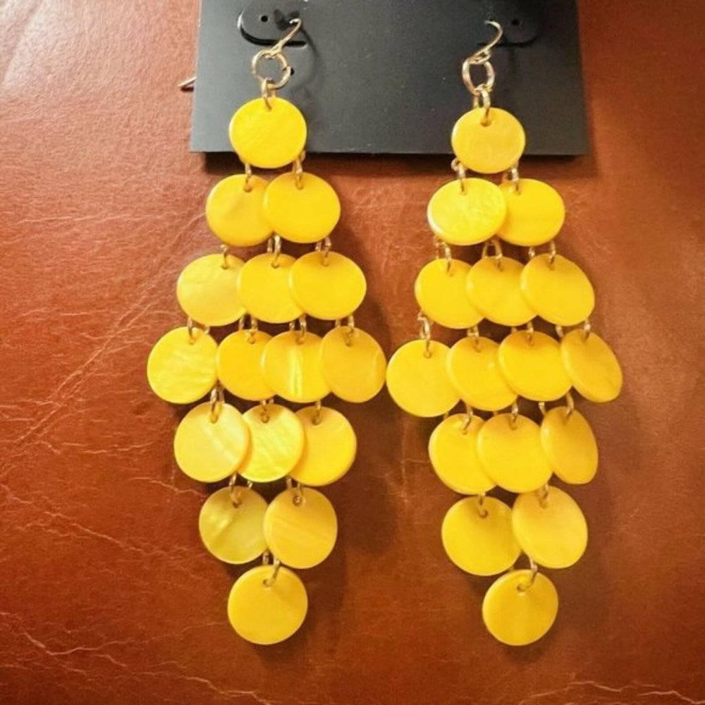 Designs by Jil Fashion Earrings Dangle 4 Yellow Brand New